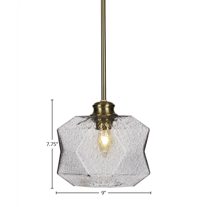 Luminaire suspendu 1 tige Rocklin, Laiton New Age, Coloré / noir