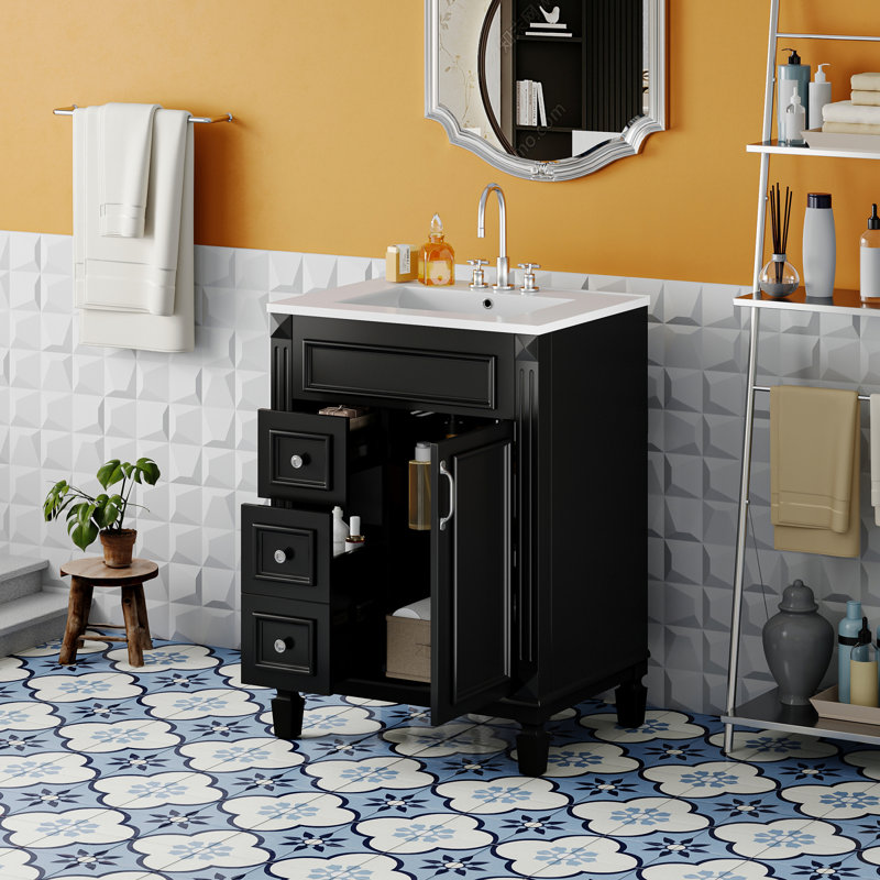 Compact Storage Modern Ceramic Vanity For Small Bathrooms