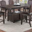 Mobilier de salle à manger Table espresso rustique avec base de rangement et chaises d'appoint Ensemble de salle à manger 7 pièces Rustic Espresso-2122826893