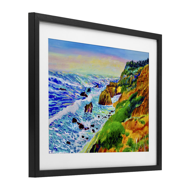 «Coastal Daydream Waves», reproduction sous verre encadrée, conception par Lee Ann Zirbes, H 13 po x l 16 po