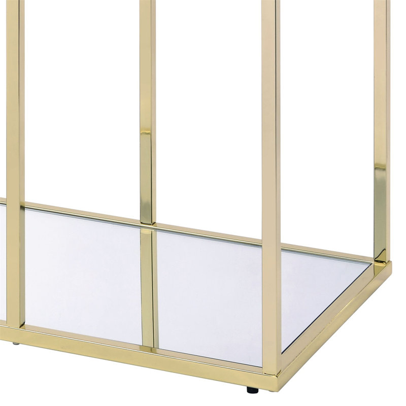 Uchenna Clear Glass & Gold Finish Sofa Table