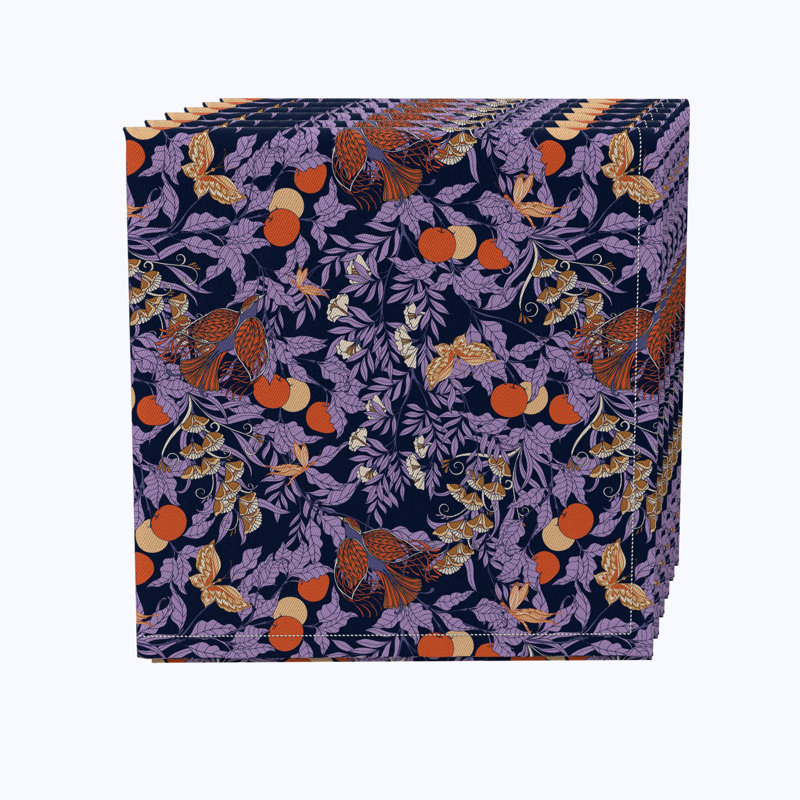 Amesha 100% Cotton Floral Square Napkin