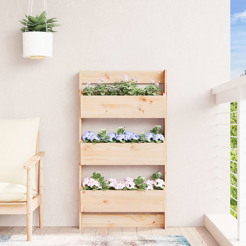 Philipston Wall Planter, Brown, 6.10" H x 21.65" W x 5.91" D