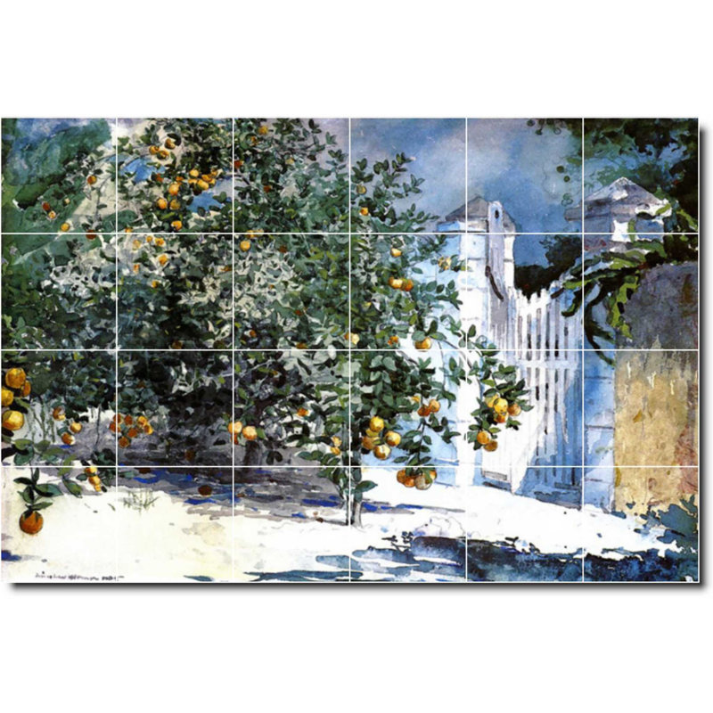 Carreau de céramique décorative 36 po x 24 po 6 po x 6 po, Jardin 04437