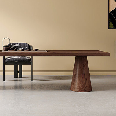 Ash wood and iron practical dining table set