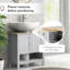 Armoire de meuble-lavabo, rangement sous l'évier, tablette réglable, commode de couleur grise, armoire avec tablette