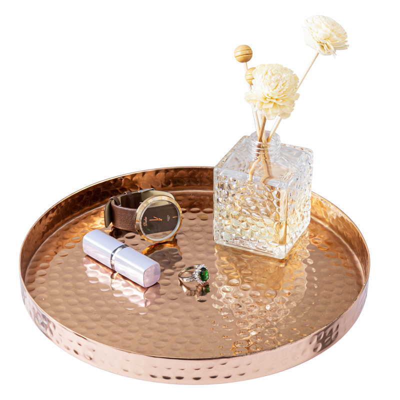 Metal Tray, Rose Gold/Pink