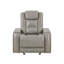 Fauteuil inclinable et oscillant en cuir Danykah, gris clair-1436086164
