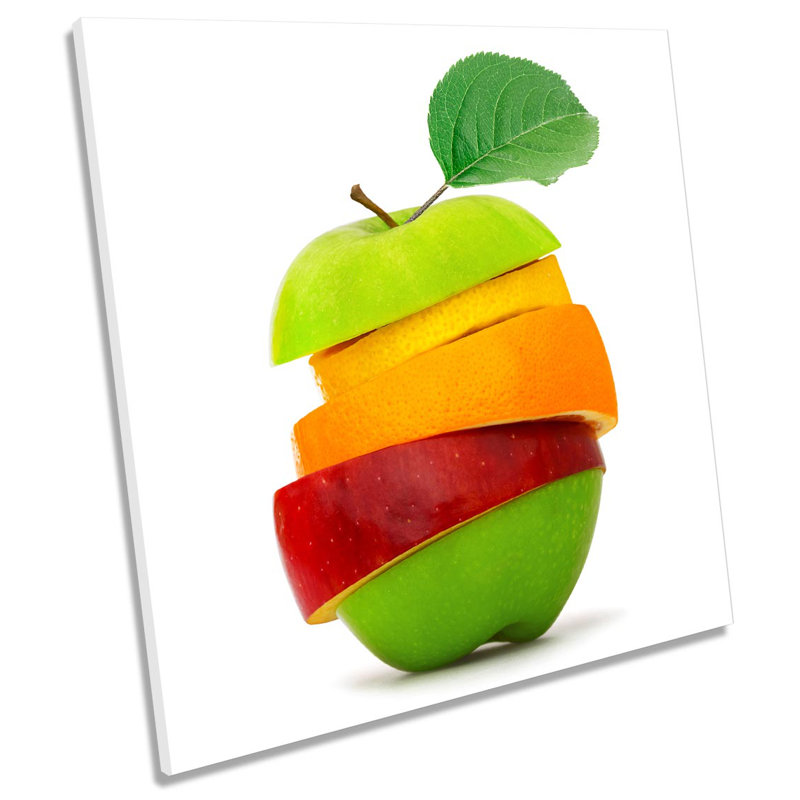 Z0816 Apple Fruit Slices Kitchen - Wrapped Canvas Art Prints, 76.2cm H x 76.2cm W x 4cm D
