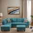 Ensemble de canapé pour 5 personnes avec repose-pieds et rangement Teal Blue - Design élégant, confortable et polyvalent