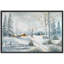 «Winter Village Rustic Snow Pine Tree Country Scenery Landscape Decor», reproduction d'art sur toile encadrée-107117945-107117947