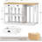 59”W White Farmhouse Kitchen Island with Fridge Space and Outlets-718099036