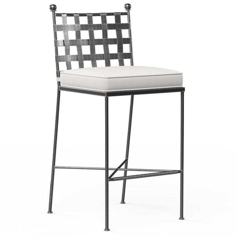 Provence Outdoor Bar Stool, Canvas Flax Sunbrella® Canvas