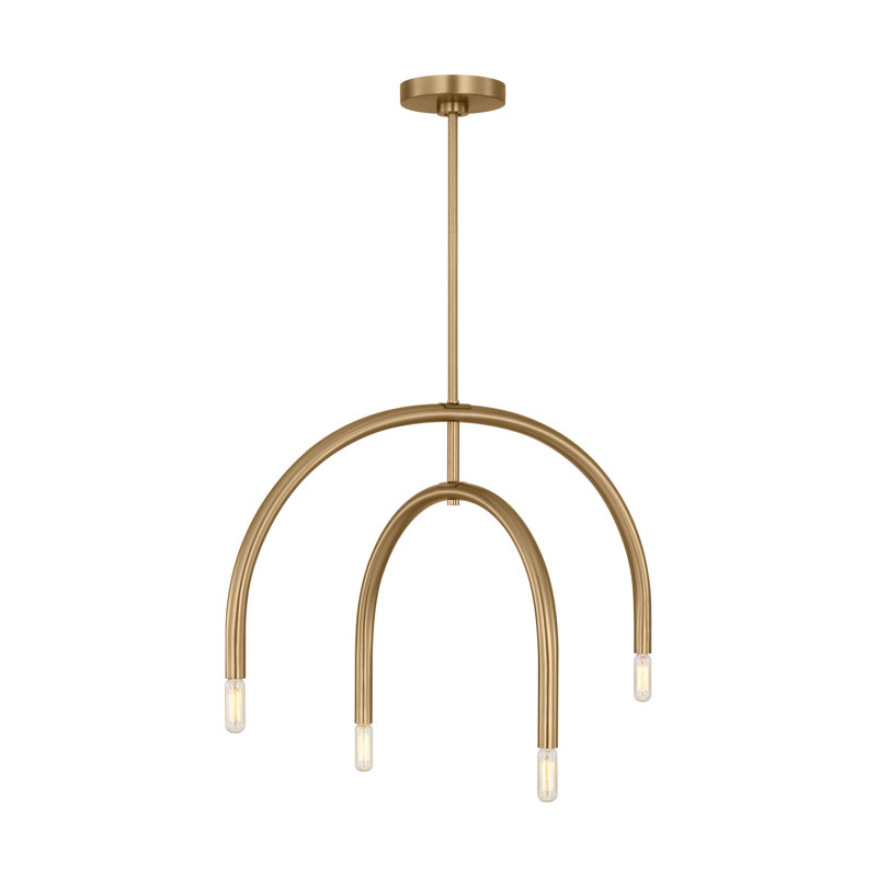Hadden 22" Satin Brass 4-Light Chandelier