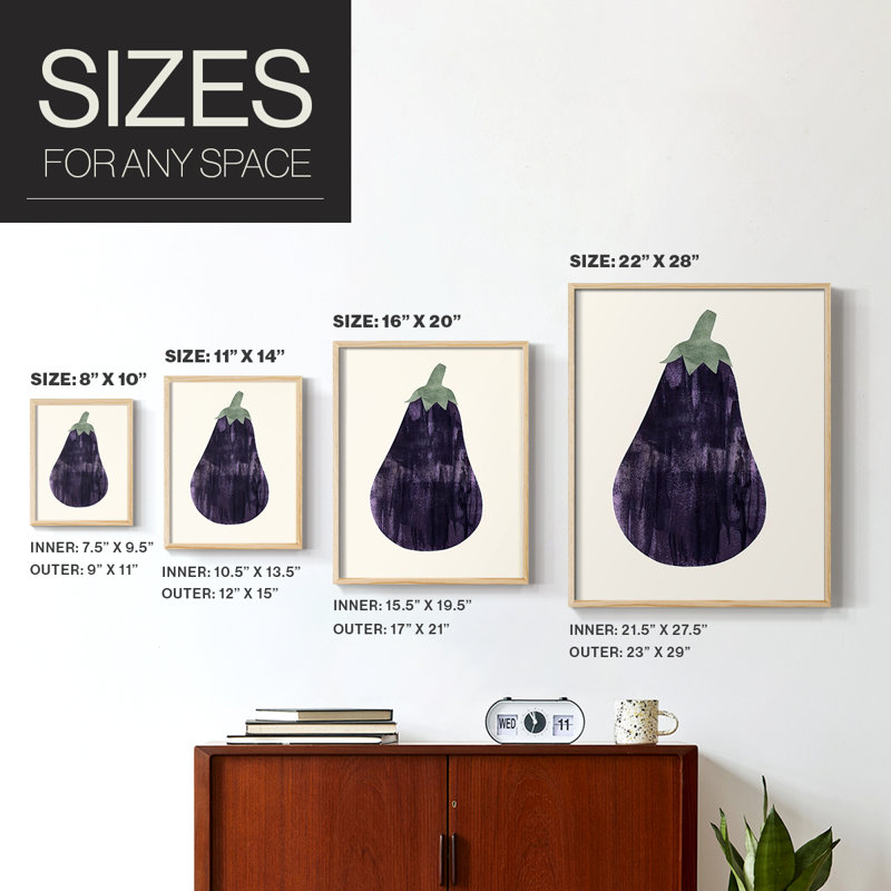 Reproduction encadrée Organic Veg VIII - bois massif, H 11 po x l 9 po