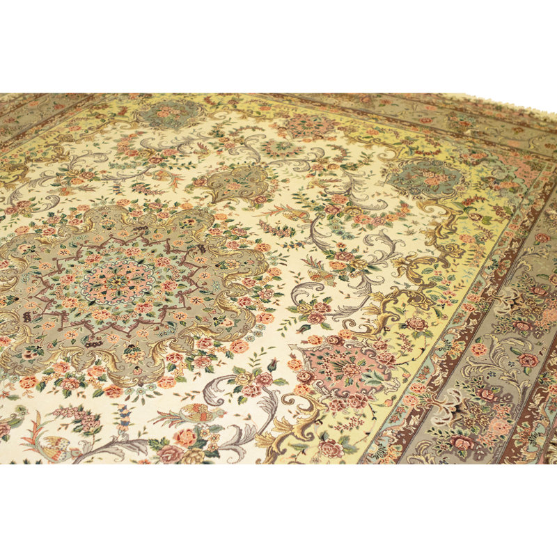 Tapis rectangulaire en laine noué à la main