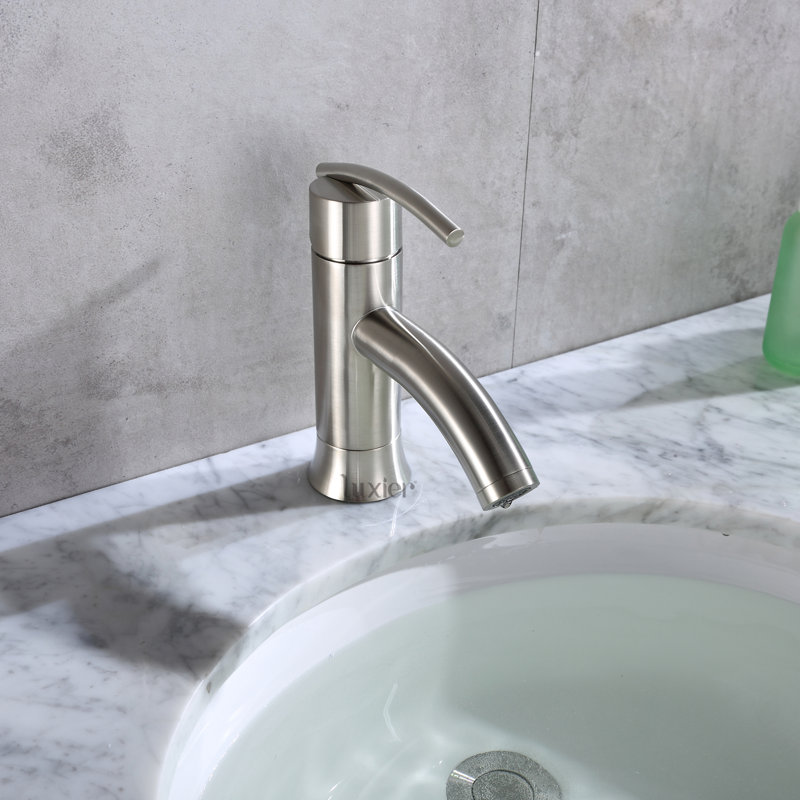 Single Hole Bathroom Faucet with Drain Assembly, Brushed Nickel