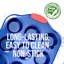 Moule à 12 muffins - Revêtement antiadhésif bleu de luxe à l'intérieur et à l'extérieur avec poignées en silicone rouge, compatible avec les modèles: NCSBSBL10, NCSBSBL8, NCSBSBL6 (bleu)