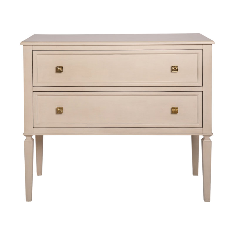 Nicole Solid Wood 2 - Drawer Accent Chest, Antique Gray