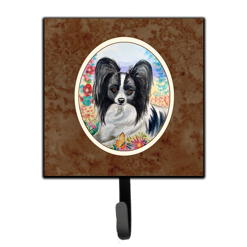 Organisateur de clés murales avec crochets clés french bouledogue Pelin, Brun, noir et rouge, Papillon