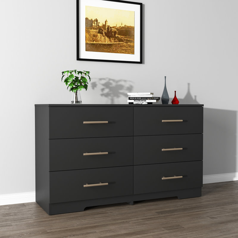 Blayre 47.25'' W 6 - Drawer Dresser, Black