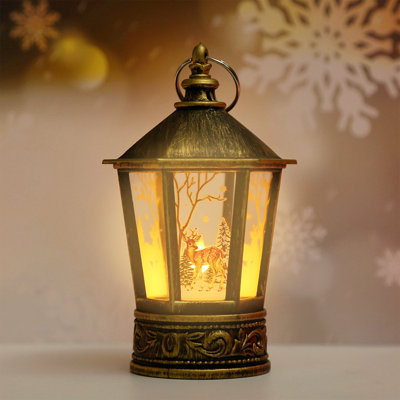 Lighted Christmas Decor Battery Clear LED Lights Hanging Lantern Christmas Tree Pendant Novel Props Light For Xmas Party Home Decor