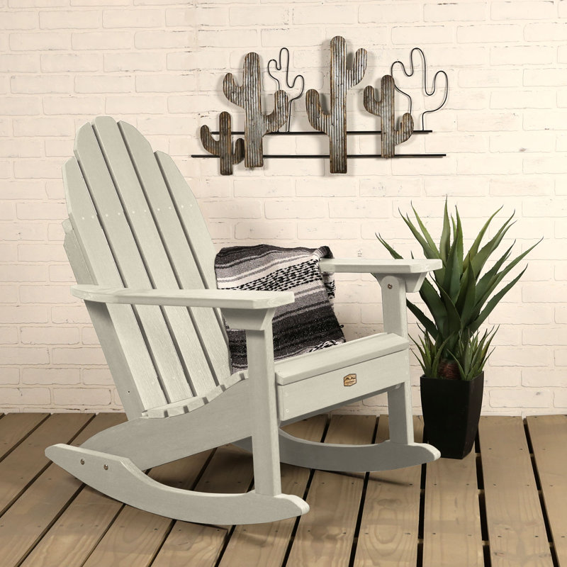 Chaise berçante en plastique Natoli, Blanc délavé