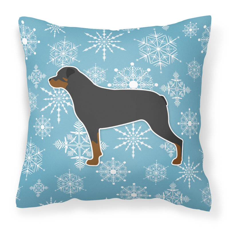 Winter Snowflakes Indoor/Outdoor Throw Pillow, 14" H x 14" W x 3" D