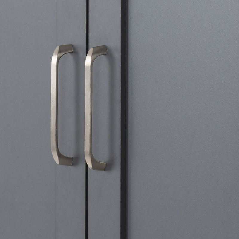 Henryville 2 Door Manufactured Wood Wardrobe, Grey