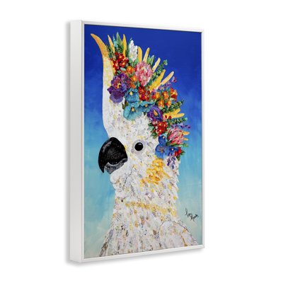 Sulphur Crested Cockatoo Framed Giclee, design by Lisa Morales