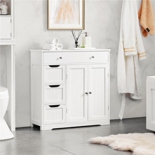 Myrtus Bathroom Storage Cabinet White Freestanding Organizer Cabinet for Bathroom, 3 Drawers Latitude Run