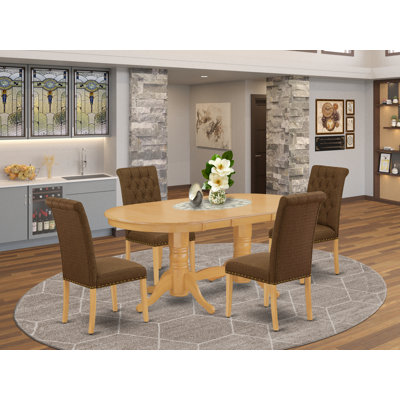 Bovingdon Extendable Rubberwood Solid Wood Dining Set