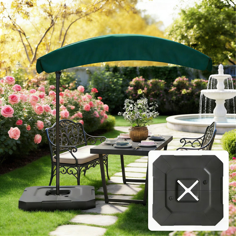 Base de parasol en porte-à-faux, base de parasol d'extérieur, Noir