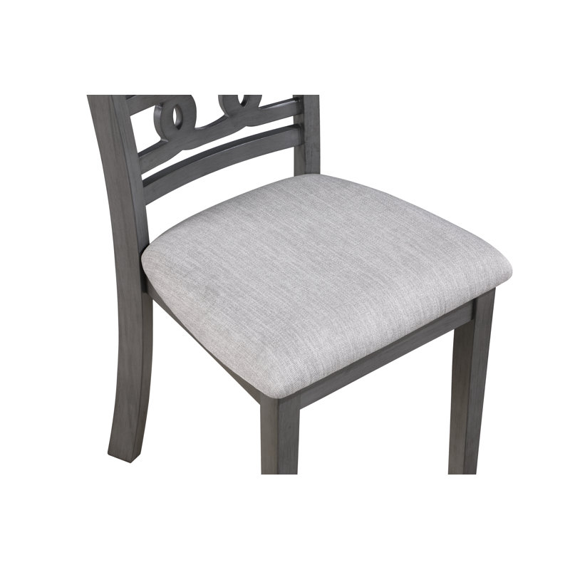 Ziemer 4 - Person Rubberwood Solid Wood Dining Set, Gray
