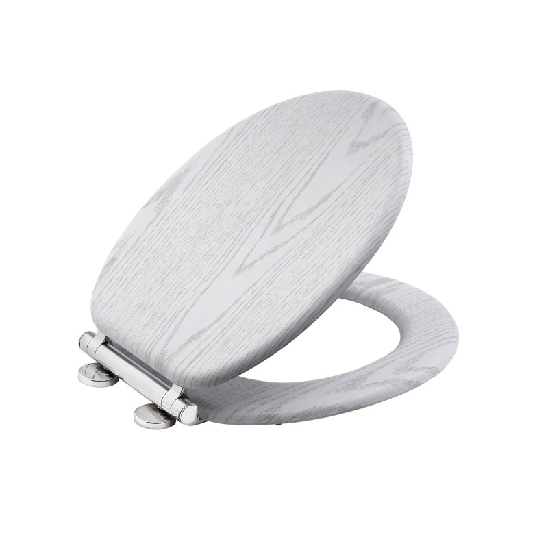 Oak Effect Soft Close Oval Hard Toilet Seat