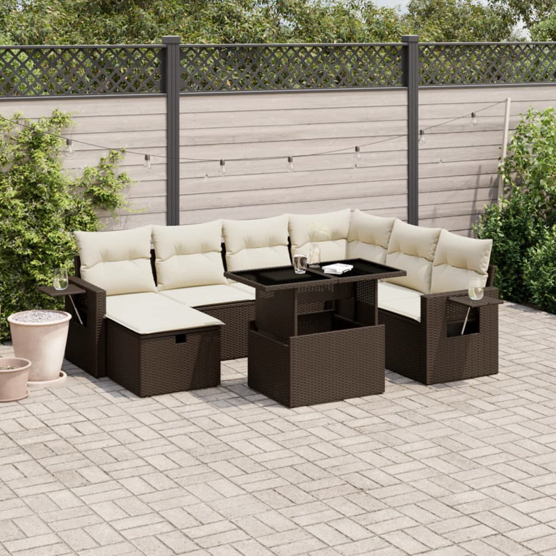 Ensemble de canapé de jardin en acier thermolaqué en rotin PE Vidaxl