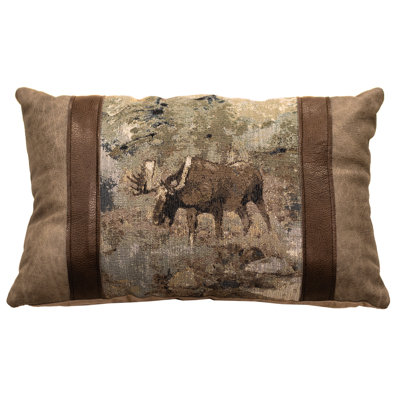 Daybreak Moose Lumbar Pillow with Fabric back