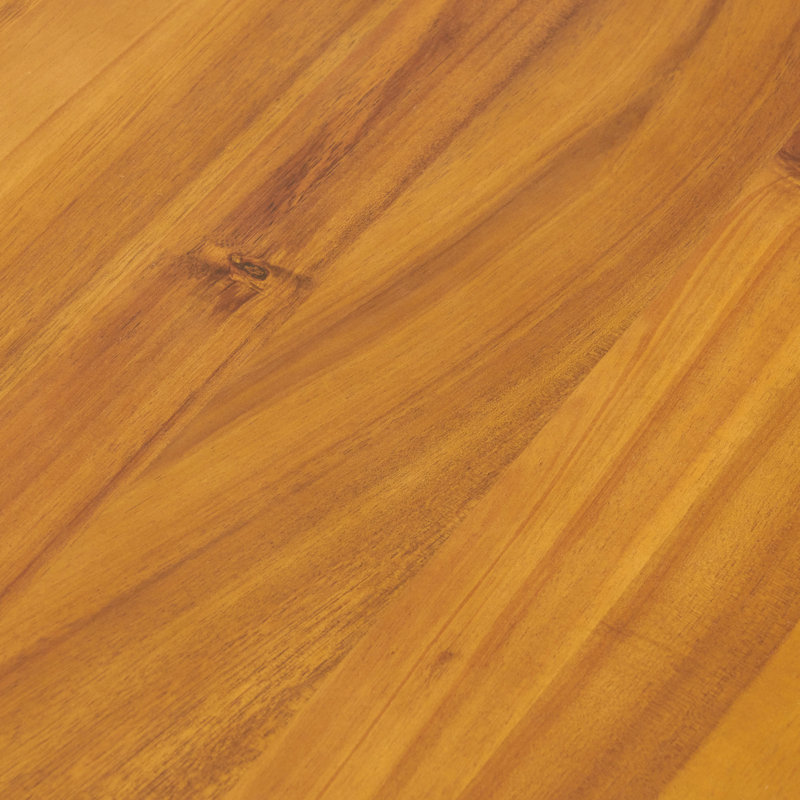Table de salle à manger en bois avec pieds en fer, 68,68 x 33,64 x 29,95