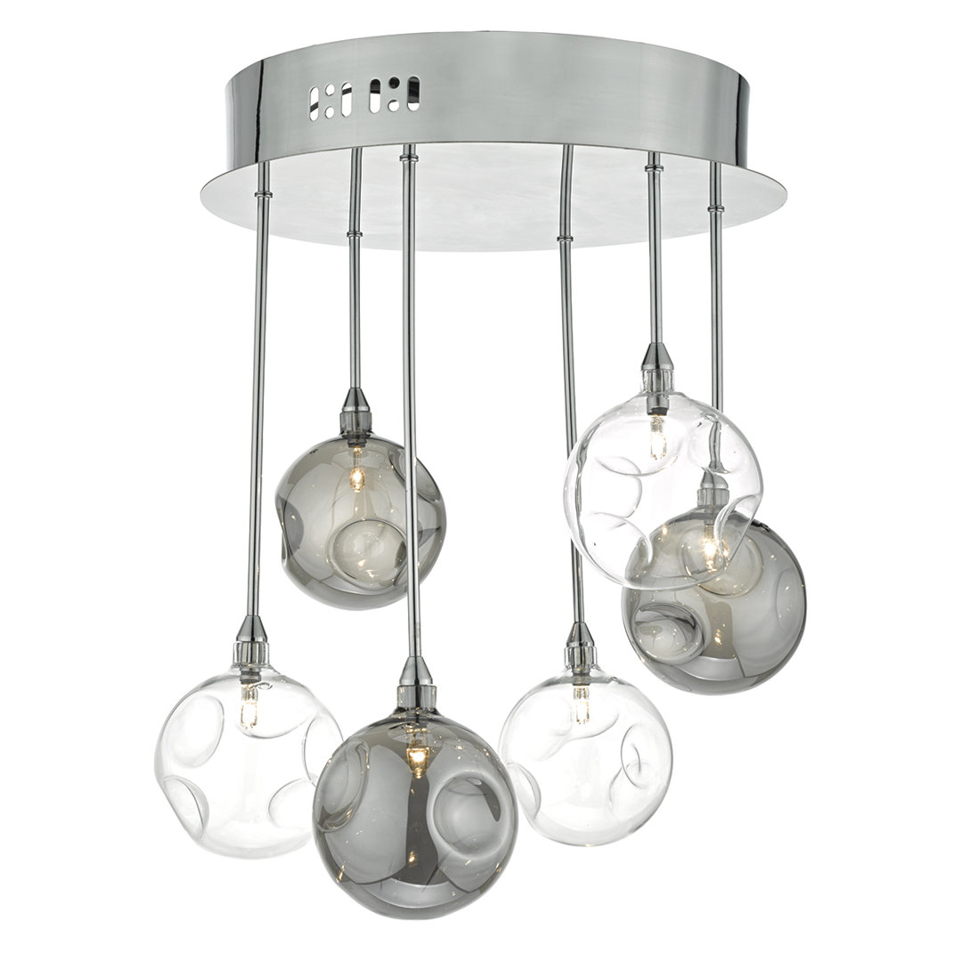 Kensley 6 - Light Polished Chrome Cluster Pendant