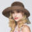 Summer Wide Brim Sun Hat Sunscreen Cap Bow Foldable Solid Color Straw Hat-1921704801