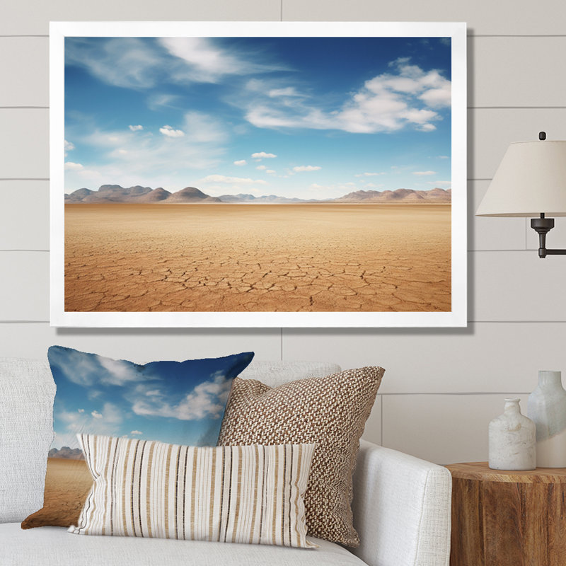 «Scenic Landscape Desert Infinite Horizon VI», reproduction d'art sur toile, H 12 po x l 20 po x P 1 po, Cadre simple blanc
