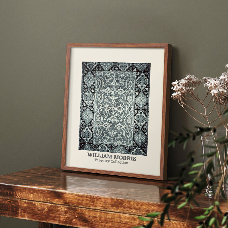William Morris, reproduction encadrée CCXVI, Noyer, H 14 po x l 11 po