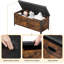 Storage Chest, Wooden Storage Trunk With Metal Frame, Entryway Shoes Bench With Cushio