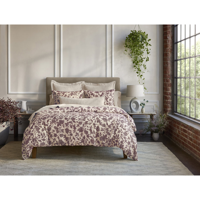 Housse de couette imprimée Ophelia, taille grand/queen, couleur mûrier, Double/Grand, Mûre blanche