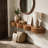 70.87" Solid Wood Floating Console Table, Wavy Wall-Mounted Entryway Table