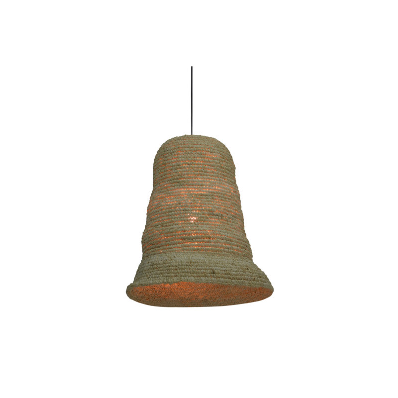 Goldeen 1-Light Natural Woven Seagrass Pendant Light, 98" Cord, Hardwired