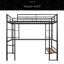Lit mezzanine double en métal et panneau de fibres à densité moyenne avec long bureau et tablettes