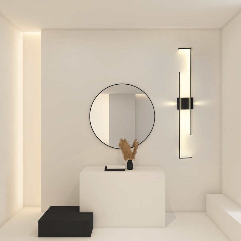 Gurine 140cm LED Dimmable Black Flush Mounted Sconce