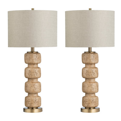 29" Resin Table Lamp With Cream Shade