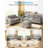 Boneless 3+2 Linen Sofa Set with Storage Ottoman for Apartment-115116516